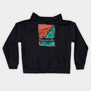 Retro Meowsik-Cat and Music lovers- Kids Hoodie